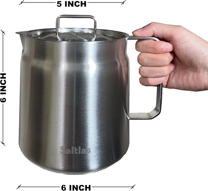 Saltlas Deep Fryer Pot with Basket and Oil Strainer, 304 Stainless Steel Deep Frying Pot for French Fries, Chicken, or Japanese Tempura, 2L (2Qt) - Image 3